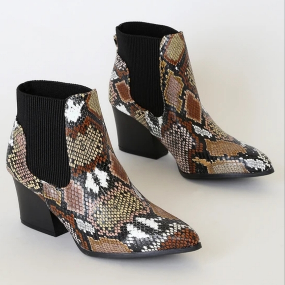 Korie Camel Multi Snake Ankle Booties - Picture 2 of 4